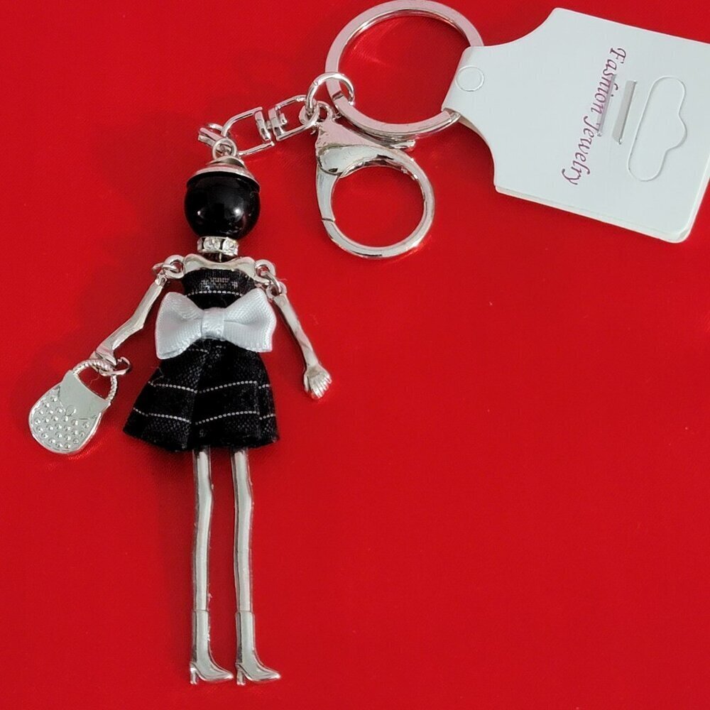 Fashion Jewelry Moveable Lady Keychain Bag charm